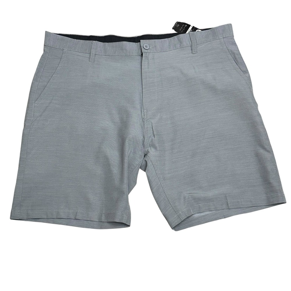 Burnside Flat Front Gray Dress Shorts Solid Men Size 40 Waist x 9" Stretch Golf